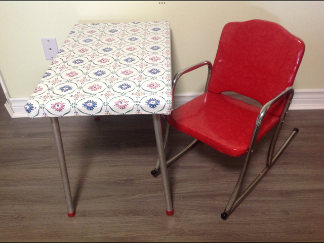 Vintage Child’s Table and Rocking Chair
