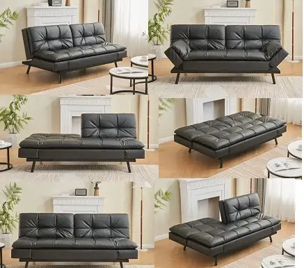 SOFA BED SPLIT BACK SEAT MEMORY FOAM CUSHION ADJUSTABLE ARMS.