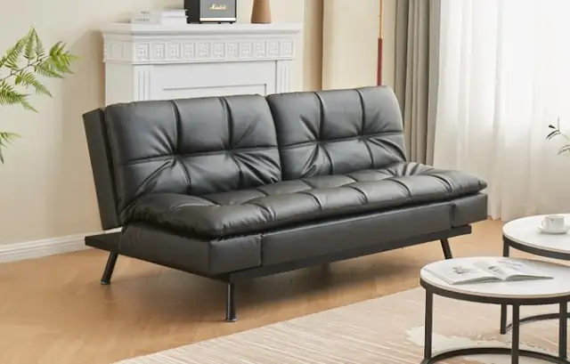 SOFA BED SPLIT BACK SEAT MEMORY FOAM CUSHION ADJUSTABLE ARMS. - Photo 2