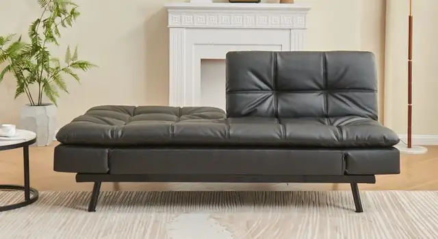 SOFA BED SPLIT BACK SEAT MEMORY FOAM CUSHION ADJUSTABLE ARMS. - Photo 4
