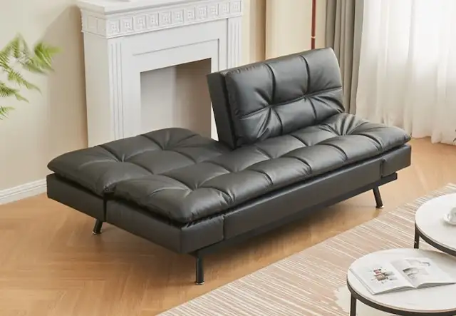 SOFA BED SPLIT BACK SEAT MEMORY FOAM CUSHION ADJUSTABLE ARMS. - Photo 5
