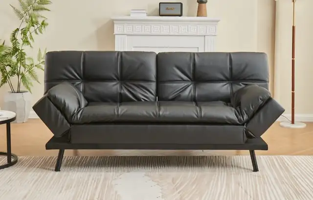 SOFA BED SPLIT BACK SEAT MEMORY FOAM CUSHION ADJUSTABLE ARMS. - Photo 6