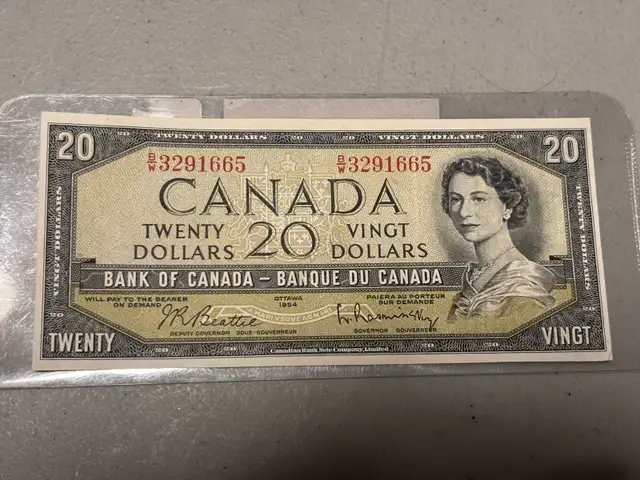 1954 Bank of Canada $20.  $40
