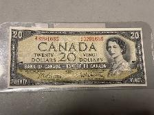 1954 Bank of Canada $20.  $40