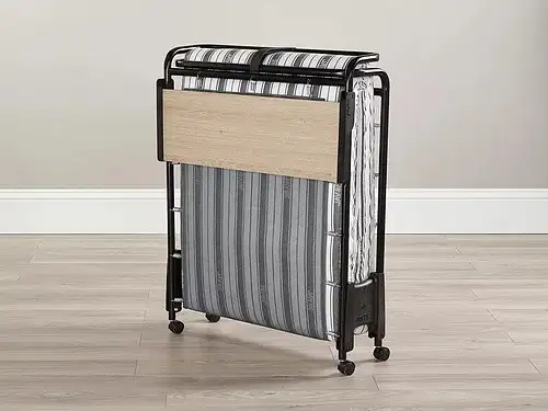 JAY-BE FOLDING BED WITH 4' AIRFLOW FIBRE MATTRESS MADE IN UK.