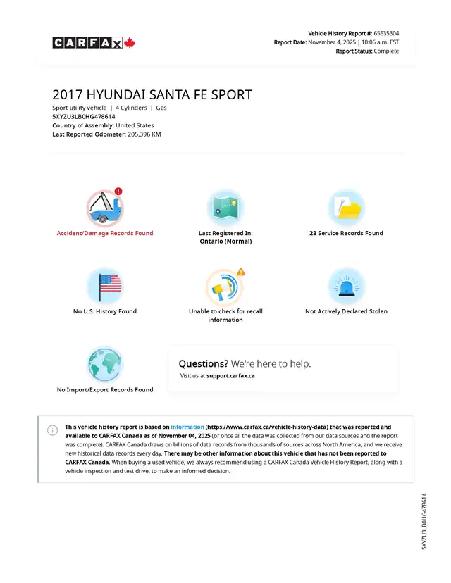 2017 Hyundai Santa Fe Sport Premium  2.4l 4cyl, 23 service recor - Photo 2