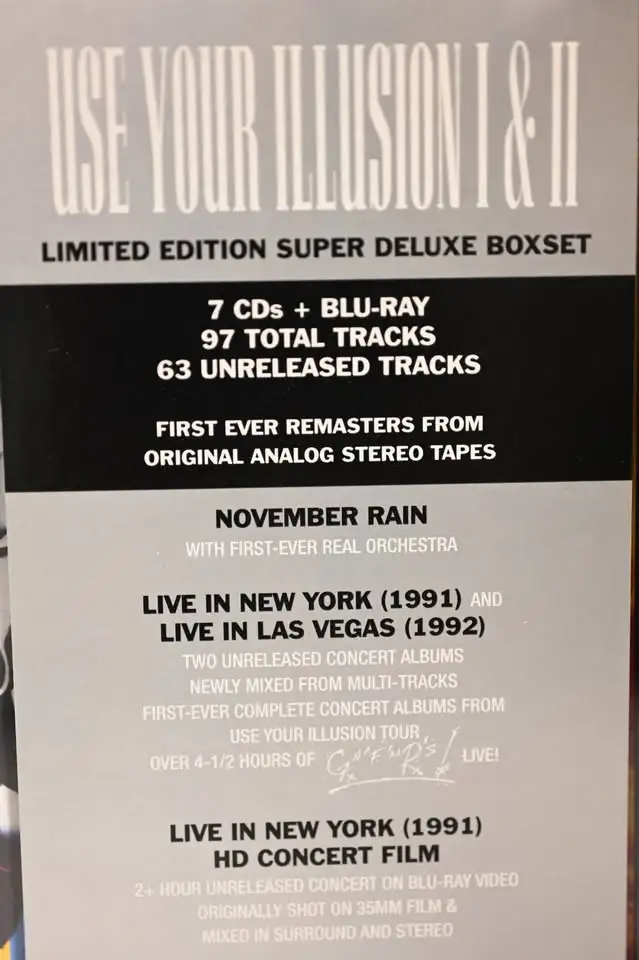 Guns N’ Roses Use Your Illusion CD and Blu-ray box sets NEW - Photo 5
