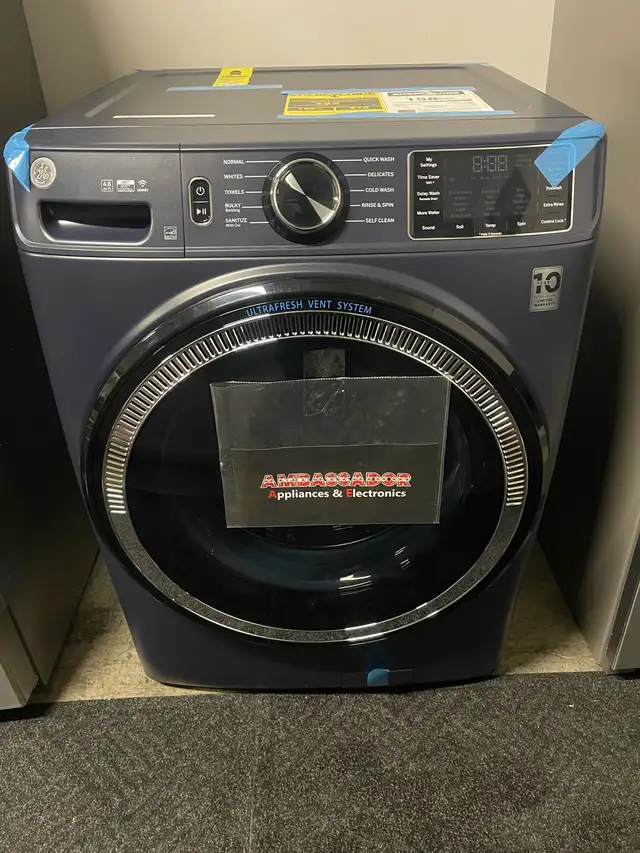 NEW GE Front Load Washer (Sapphire Blue) Stackable (5.5 Cu.Ft) - Photo 2
