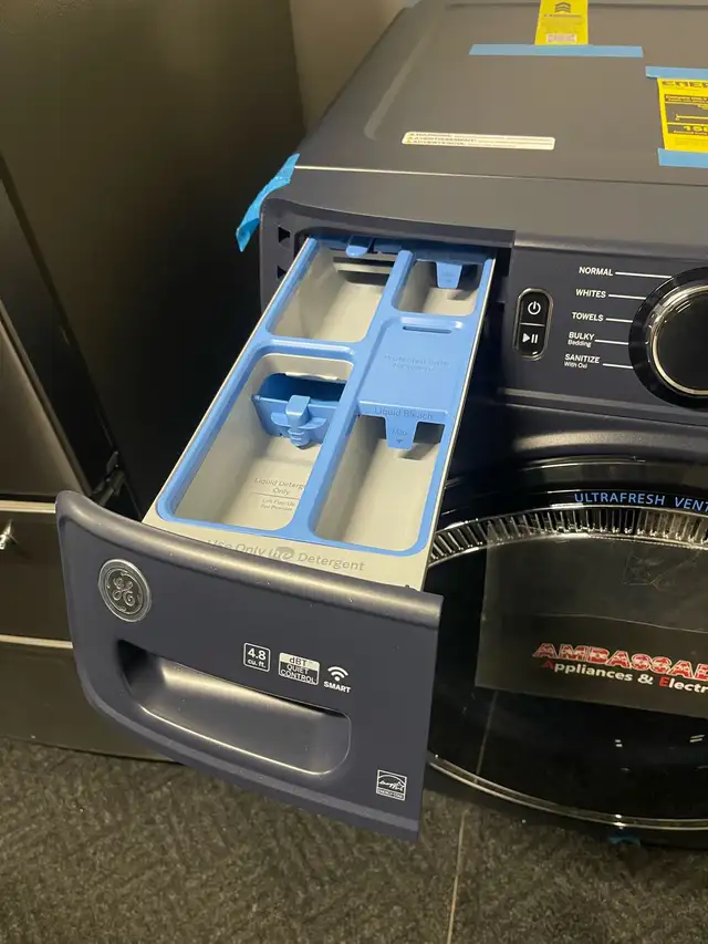 NEW GE Front Load Washer (Sapphire Blue) Stackable (5.5 Cu.Ft) - Photo 5