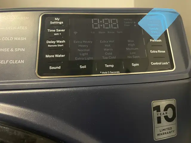NEW GE Front Load Washer (Sapphire Blue) Stackable (5.5 Cu.Ft) - Photo 7