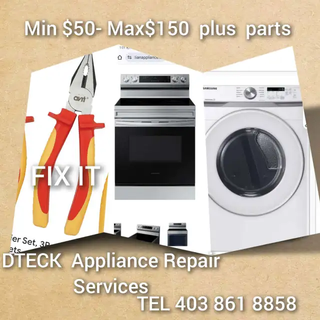 Appliance Repair: Washer & Dryer, Dishwasher, Fridge($50-$150)