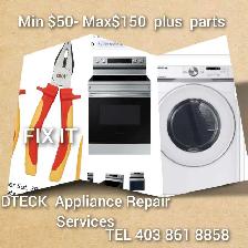 Appliance Repair: Washer & Dryer, Dishwasher, Fridge($50-$150)