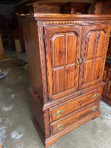 Free delivery used solid wood Wooden Armoire with Drawers - Photo 4