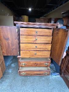 Free delivery used solid wood Wooden Armoire with Drawers - Photo 7
