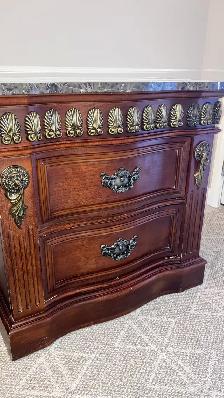 Beautiful Nightstand with Stone Top