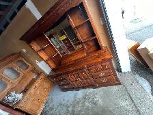 Free delivery used Solid Wood Hutch and Dresser - Photo 4