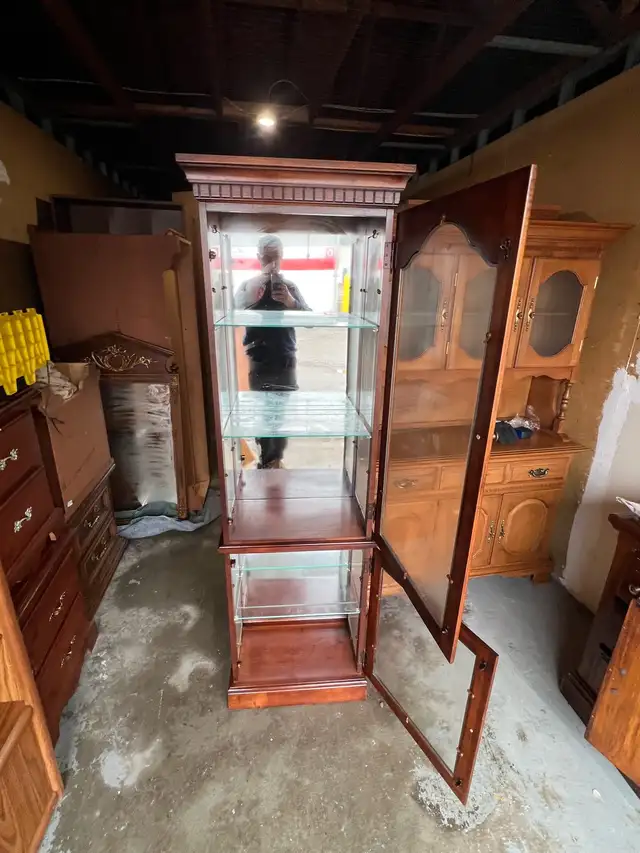 Free delivery used Wooden Curio Display Cabinet - Photo 7