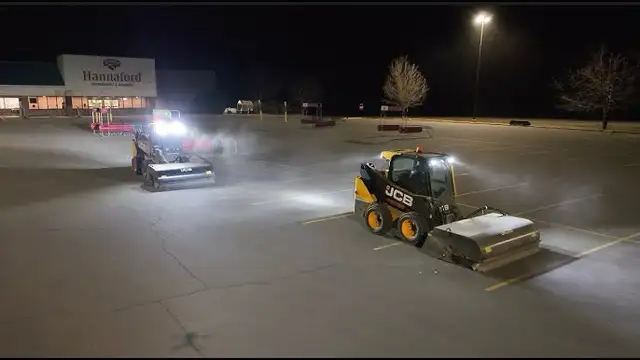Parking lot gravel cleanup & Sweeping