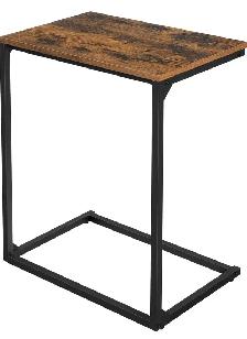 VASAGLE C-Shaped Side Table – Rustic Brown