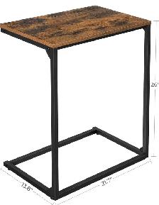 VASAGLE C-Shaped Side Table – Rustic Brown - Photo 2
