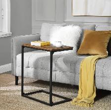 VASAGLE C-Shaped Side Table – Rustic Brown - Photo 3