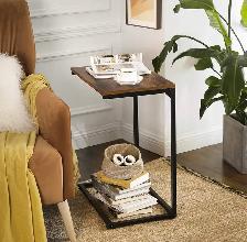 VASAGLE C-Shaped Side Table – Rustic Brown - Photo 4