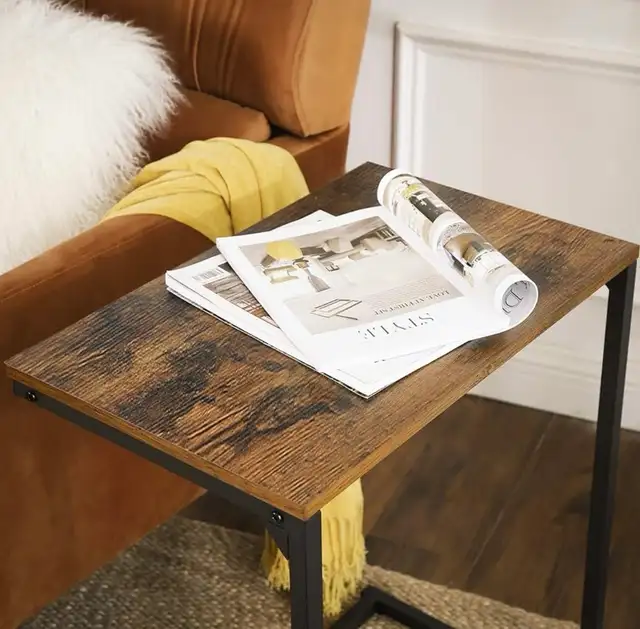VASAGLE C-Shaped Side Table – Rustic Brown - Photo 5