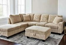 corduroy couch with ottoman