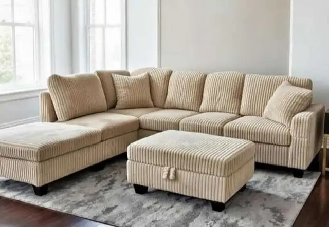 brand new corduroy couch with ottoman