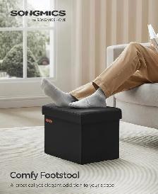SONGMICS Foldable Storage Ottoman – Linen Look (32L Capacity) - Photo 3