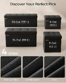 SONGMICS Foldable Storage Ottoman – Linen Look (32L Capacity) - Photo 6