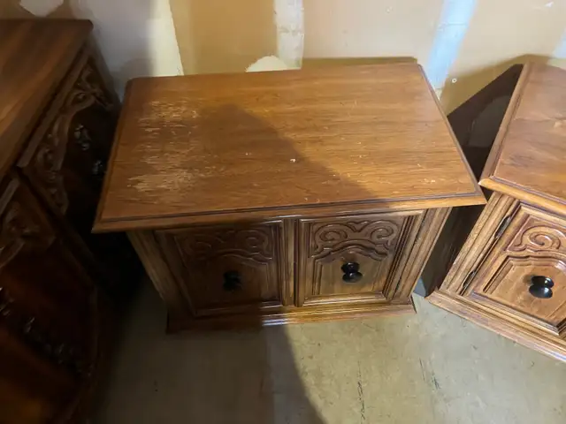 Free delivery used Vintage Wooden Side Tables (Pair) - Photo 3