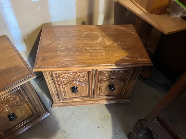 Free delivery used Vintage Wooden Side Tables (Pair) - Photo 4