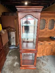 Free delivery used Wooden Curio Display Cabinet