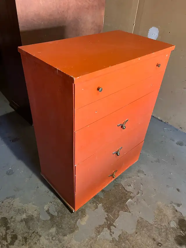 Free delivery used Orange 4-Drawer Dresser - Photo 2