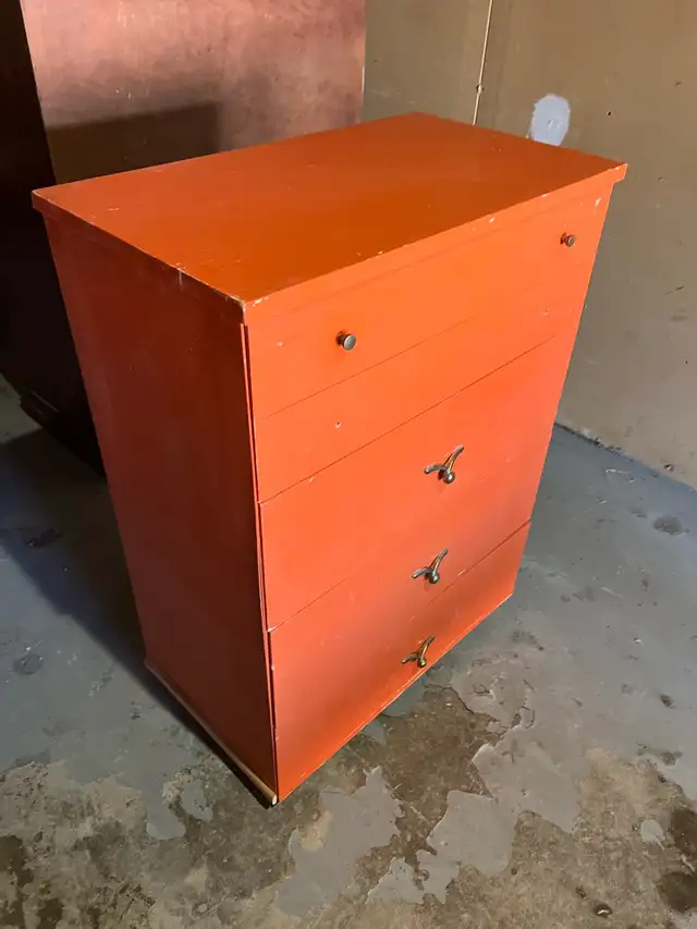 Free delivery used Orange 4-Drawer Dresser - Photo 3