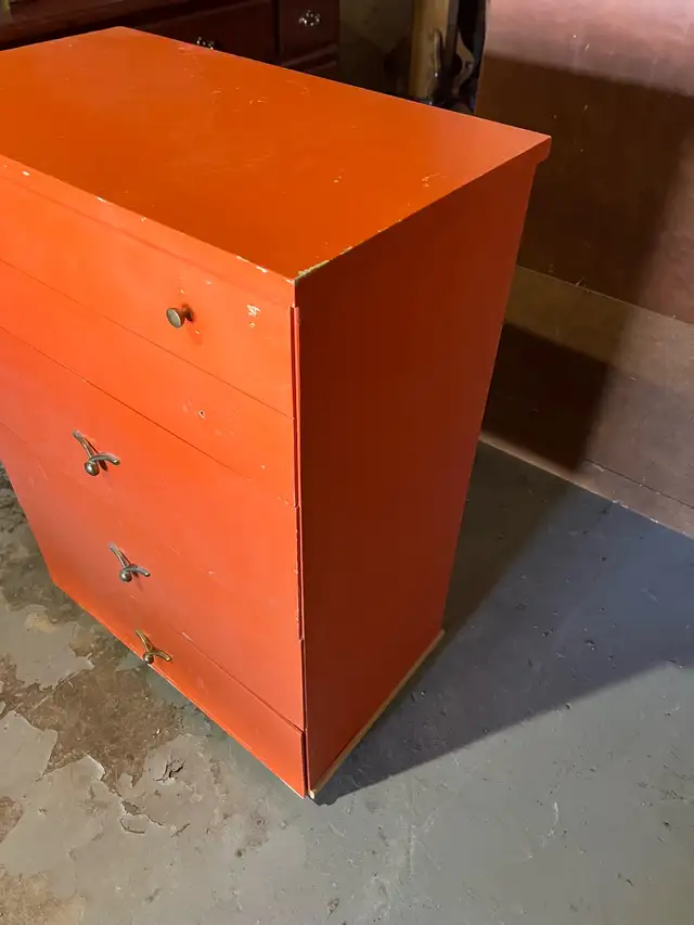 Free delivery used Orange 4-Drawer Dresser - Photo 5