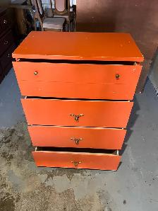 Free delivery used Orange 4-Drawer Dresser - Photo 7