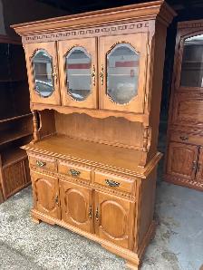 Free delivery used Wooden China Cabinet with Glass Doors - Photo 7