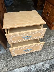 Free delivery Used Light Wood Nightstand with Drawers - Photo 2