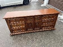 Free delivery used Vintage Wooden Dresser - Photo 3