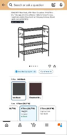 Adjustable Shoe Rack Organizer with Hooks – Steel Frame - Photo 7