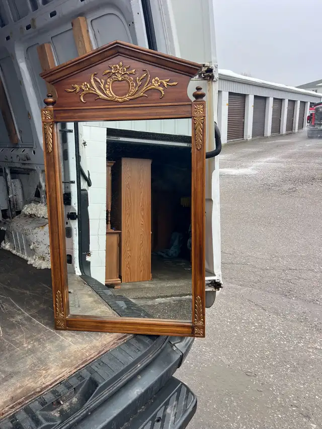 Free delivery used Ornate Wooden Framed Wall Mirror