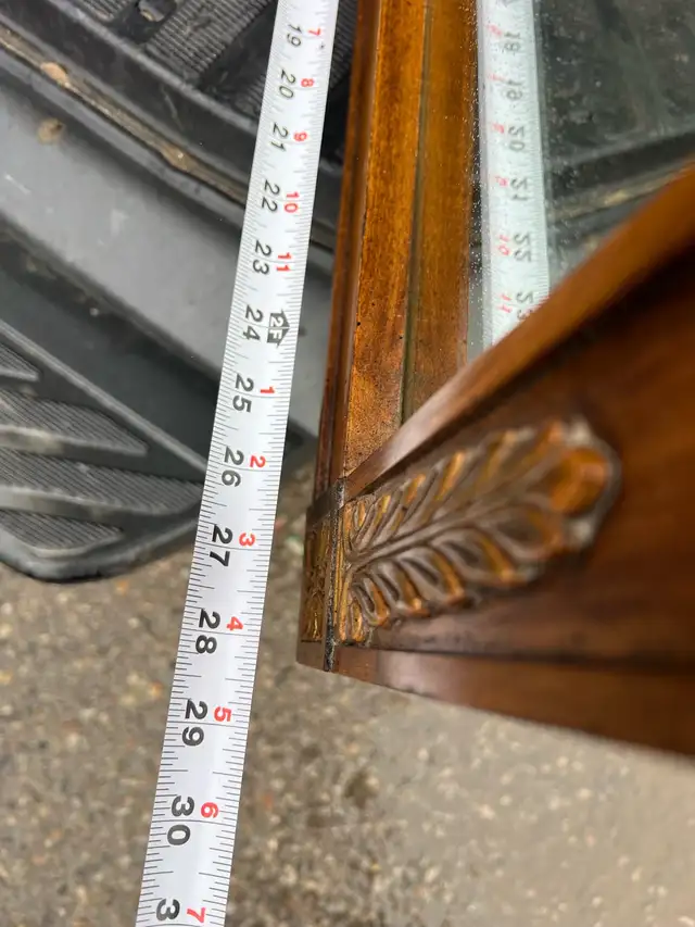 Free delivery used Ornate Wooden Framed Wall Mirror - Photo 5