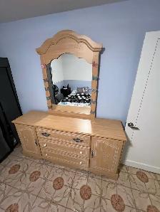 Free delivery used Wooden Dresser with Mirror