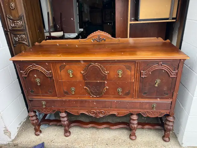 Free delivery Antique Wooden Buffet / Sideboard