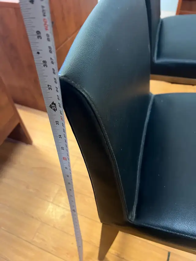 Free delivery used Pair of Black Faux Leather Bar Stools - Photo 6