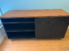 Free delivery used Black and wood media console