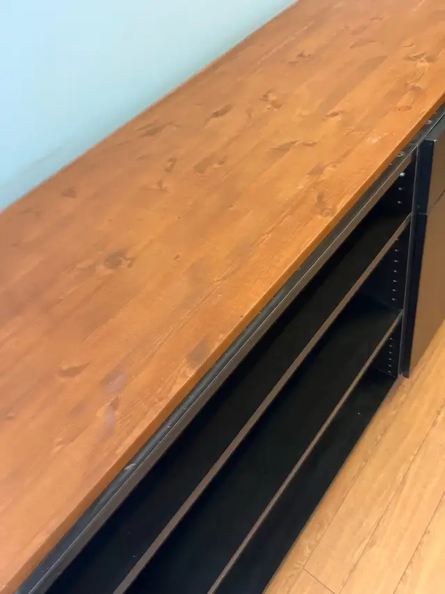 Free delivery used Black and wood media console - Photo 3