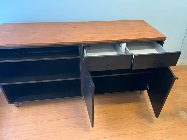 Free delivery used Black and wood media console - Photo 4